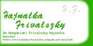 hajnalka frivalszky business card